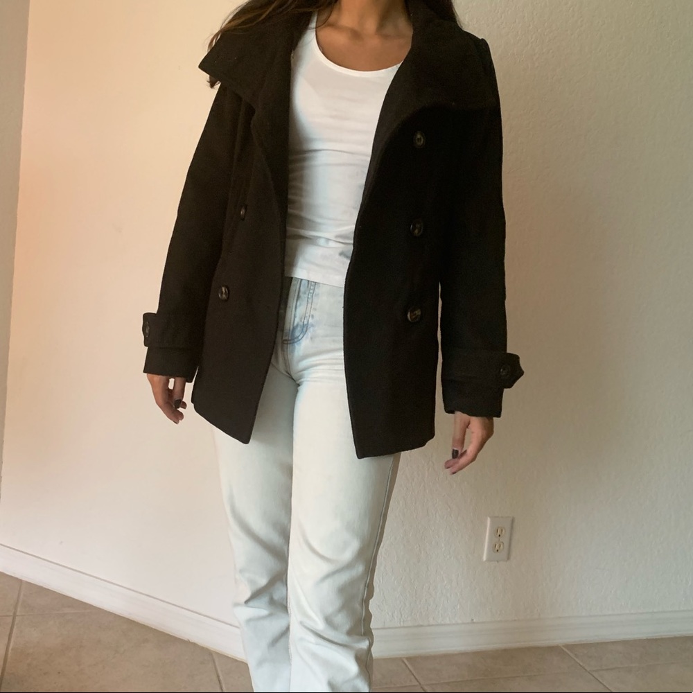 Black Peacoat by Thread & Supply